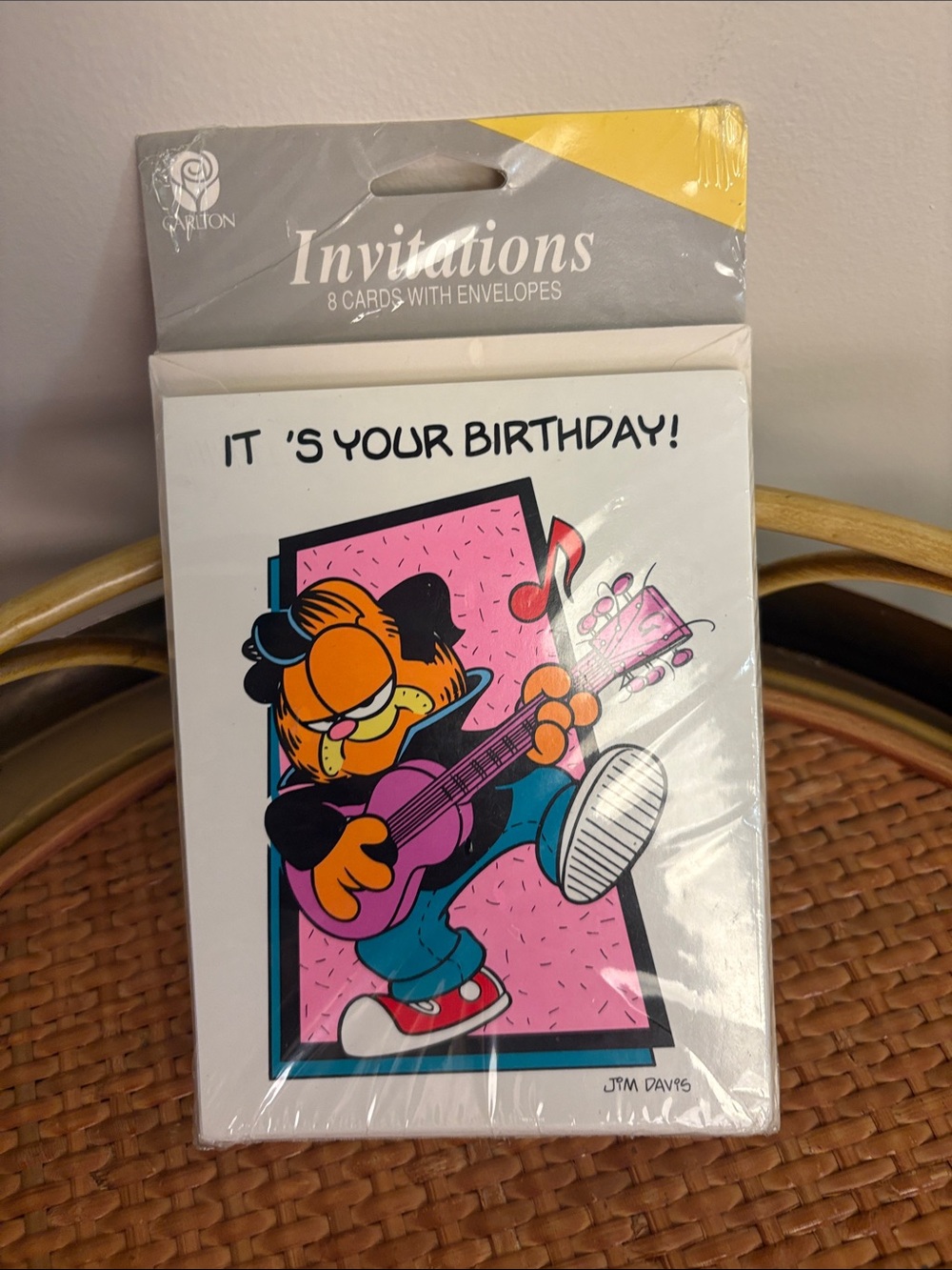 Carlton Cards Garfield Guitar Birthday Invitations - Pink, Orange, Blue